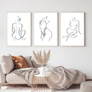 Minimalist Line Wall Art Woman Body Outline Wall Art Prints Women Figure Drawing Painting Body Line Art Wall Decor Female Wall Art Abstract Woman Silhouette Canvas Art Aesthetic 16x24x3 Inch Unframed