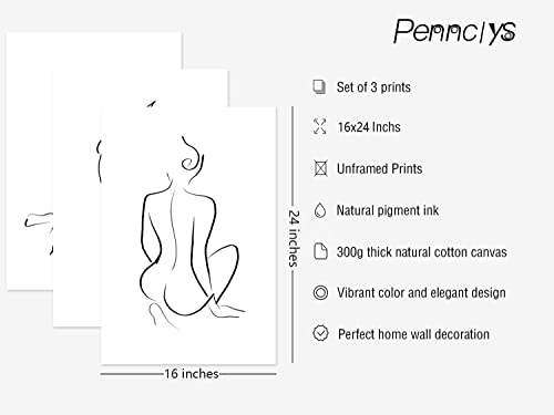 Minimalist Line Wall Art Woman Body Outline Wall Art Prints Women Figure Drawing Painting Body Line Art Wall Decor Female Wall Art Abstract Woman Silhouette Canvas Art Aesthetic 16x24x3 Inch Unframed