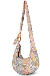 your cozy women’s crossbody handbags hippie bag boho hobo bags for women shoulder sling bag hippie tote bag handmade cotton hippie purse with adjustable strap (tribe_white)