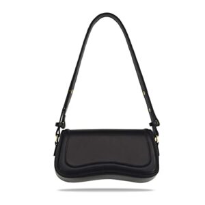 zengmei shoulder bag, designer bag, saddle purse for women female girl (8-black saddle)