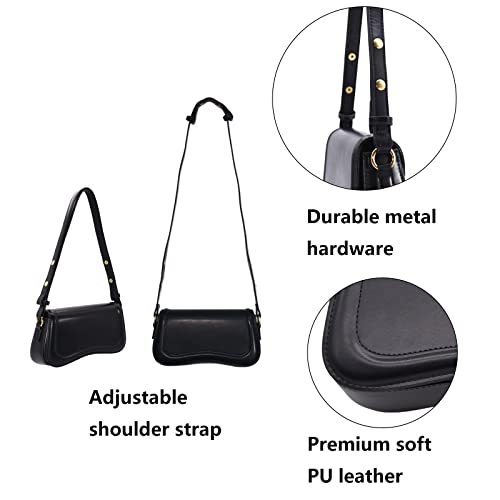 Zengmei Shoulder bag, Designer Bag, Saddle Purse for Women Female Girl (8-Black saddle)