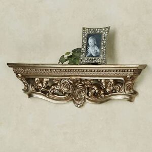 touch of class rosamond champagne gold decorative rose wall shelf