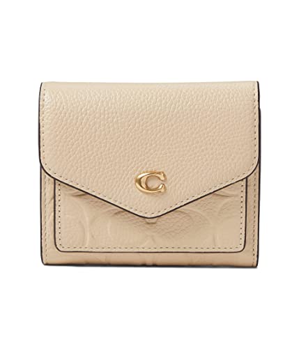 COACH Signature Leather Wyn Small Wallet Ivory One Size