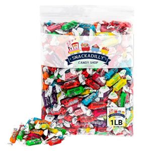 tootsie frooties 1lb assortment of great tasting fruit taffy – 10 flavor assortment – candy snack – freshly packaged by snackadilly