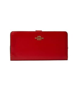 coach smooth leather skinny wallet sport red one size