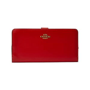 COACH Smooth Leather Skinny Wallet Sport Red One Size