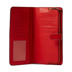 COACH Smooth Leather Skinny Wallet Sport Red One Size