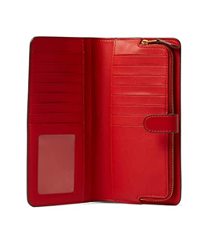 COACH Smooth Leather Skinny Wallet Sport Red One Size