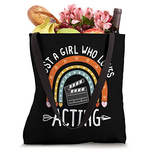 Just A Girl Who Loves Acting Rainbow Cute Theater Lover Tote Bag