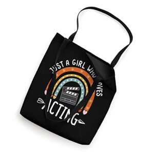 Just A Girl Who Loves Acting Rainbow Cute Theater Lover Tote Bag