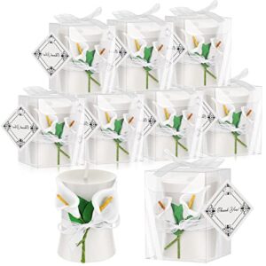 30 pack wedding bridal shower favors candles wedding calla candles calla lily style candle gift boxed with thanks cards return gifts for wedding party guests keepsakes