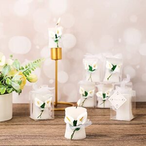 30 Pack Wedding Bridal Shower Favors Candles Wedding Calla Candles Calla Lily Style Candle Gift Boxed with Thanks Cards Return Gifts for Wedding Party Guests Keepsakes