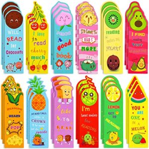 scented bookmarks, kids scratch and sniff bookmarks, cute fruit food theme bookmarks assorted scented bookmarks for kids students teens food lovers, 12 styles (36 pieces)