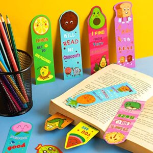 Scented Bookmarks, Kids Scratch and Sniff Bookmarks, Cute Fruit Food Theme Bookmarks Assorted Scented Bookmarks for Kids Students Teens Food Lovers, 12 Styles (36 Pieces)