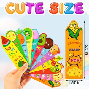 Scented Bookmarks, Kids Scratch and Sniff Bookmarks, Cute Fruit Food Theme Bookmarks Assorted Scented Bookmarks for Kids Students Teens Food Lovers, 12 Styles (36 Pieces)