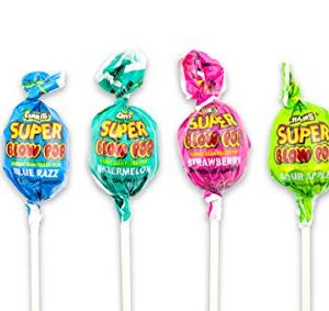 Tootsie Roll Charms Super Blow Pop Lollipops - Dual Candy and Gum Suckers - Bulk Treat for Kids and Adults - Assorted Flavors, 48 Count