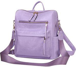 iblue fashion backpack purse for women convertible travel shoulder bag pu leather satchel handbags,#b3159 (purple)