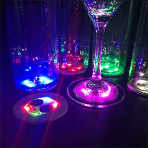 AUSTUFF LED Coaster, 25 Pack Light Up Coasters for Drinks, Liquor Bottle Light Stickers Coasters, Flash Light Up Bar Coaster for Club, Bar, Party, Wedding Decor(Multicolor)