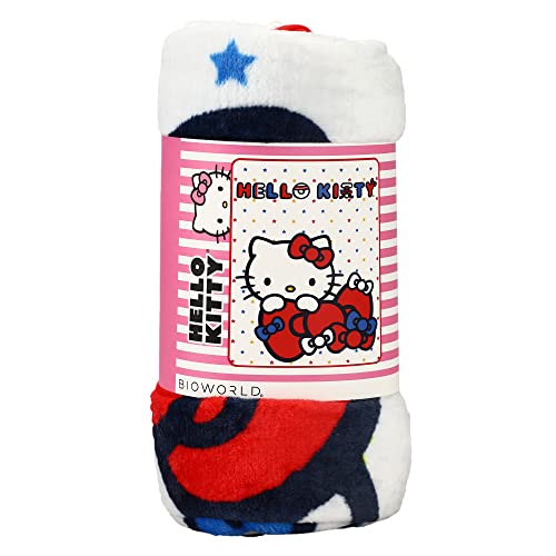 Bioworld Hello Kitty Stars and Bows 48 x 60 Throw Blanket