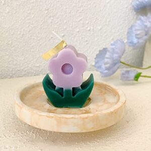 Flower Shaped Birthday Candles, Flower Scented Soy Wax Candles, Romantic Birthday Party Candles Valentine's Day Candles for Decorations (Purple)