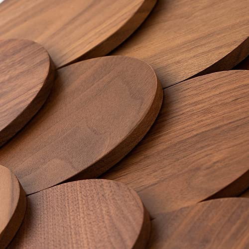 Wooden Coasters for Drinks-Natural Acacia Wood Drink Coaster Set for Drinking Glasses , Tabletop Protection for Any Table Type , Set of 5-Dia 3.5*3.5inchs（New Snail Coasters）