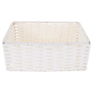 vosarea rattan woven storage baskets bins: 22cm water hyacinth shelf basket seagrass wicker makeup organizer toilet paper container box laundry holder