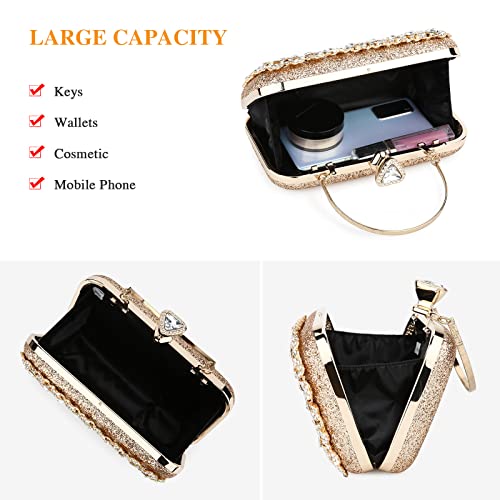 UBORSE Women Clutch Bag Glitter Rhinestone Evening Bag Elegant Evening Purse for Women Wedding Party Purse Handbag