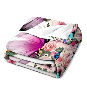 Ultra Soft Butterfly Blanket Couch Warm Fuzzy Flannel Fleece Throw Blanket for Kids and Adults Gifts 50"X40"