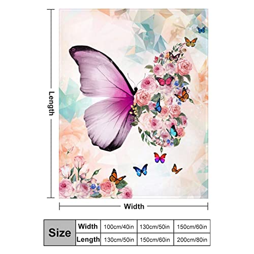 Ultra Soft Butterfly Blanket Couch Warm Fuzzy Flannel Fleece Throw Blanket for Kids and Adults Gifts 50"X40"