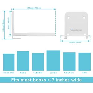 Homakover Invisible Floating Bookshelves, Heavy-Duty Book Organizers, Wall Mounted Bookshelf, Iron Storage Shelves for Bedroom, Living Room, Office (Small) (2 Pieces, White)