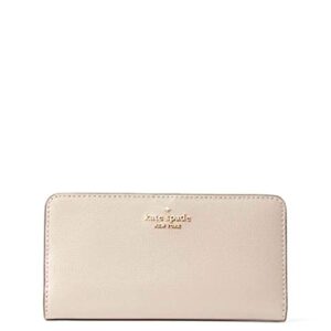 Kate Spade New York Darcy Large Slim Bifold Leather Wallet In Warm Taupe