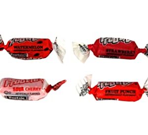 Tootsie Roll Frooties All Reds 4 Flavor Variety Bag - Sour Cherry - Fruit Punch - Strawberry - Watermelon - 28oz (1.75Lbs) of All Red Colors - Bulk Candy Individually Wrapped Taffy - Snack Hotline