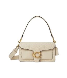 coach signature leather tabby shoulder bag 26 ivory one size