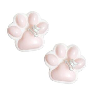 2 pcs cat paw shaped candles, cute scented soy wax candles for table photo prop birthday gift,prefect for meditation stress relief mood boosting bath yoga (pink)
