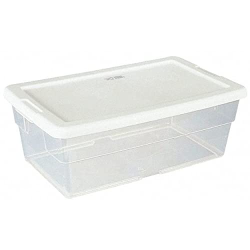 MDMprint Clear/White Storage Tote 13 5/8 in x 8 1/4 in x 4 7/8 in H, 1 PK