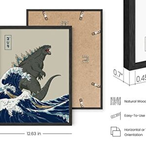 HAUS AND HUES Framed Japanese Art Wall Decor Japanese Wall Art for Boys Room, Japanese Style Wall Art, Movie Prints Painting and Posters for Walls (Black Framed, 12x16)