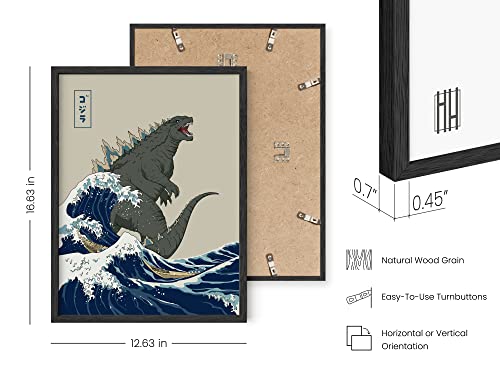 HAUS AND HUES Framed Japanese Art Wall Decor Japanese Wall Art for Boys Room, Japanese Style Wall Art, Movie Prints Painting and Posters for Walls (Black Framed, 12x16)