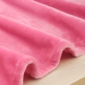 MACEVIA Throw Blanket Flannel Fleece Blankets for Couch Fuzzy Cozy Lightweight Warm Comfort Durability Super Soft Fluffy Plush Blankets for Bed Sofa 260GSM (Pink,50x60inches)