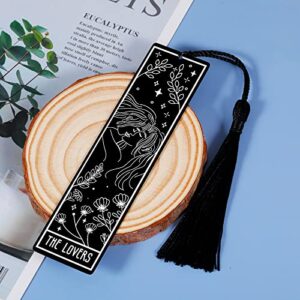 Tarot Bookmark Book Lovers Birthday Gifts for Women Men Bookmarks with Tassels for Friend Bookish Daughter Female Christmas Gifts for Kids Teenage Girls Her Stocking Stuffers Book Club Gift Bookmarker