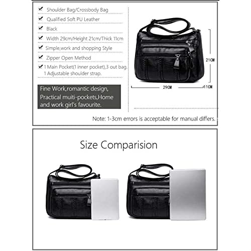 MALABAN Hobo Bags for Women Large Capacity Crossbody Purse with Adjustable Strap Satchel Shoulder Bag for Women PU Leather for Travel, Black