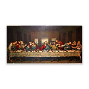 the last supper painting wall art leonardo da vinci wall art art reproductions poster the last supper wall decor for dining room living room home unframed 12x24inches/30x60cm