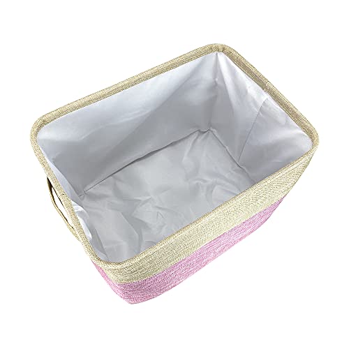 Personalized Dog Dachshund Bone Decorative Storage Basket Fabric Durable Toy Box with 2 Handles for Organizing Closet Garage Clothes Blankets Pink and White