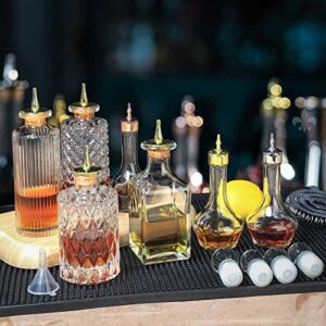 Bitters Bottle - Set of 7 Glass Dash Bottle Decorative Bottles with Dasher Top Perfect for Bartender Home Bar Cocktail