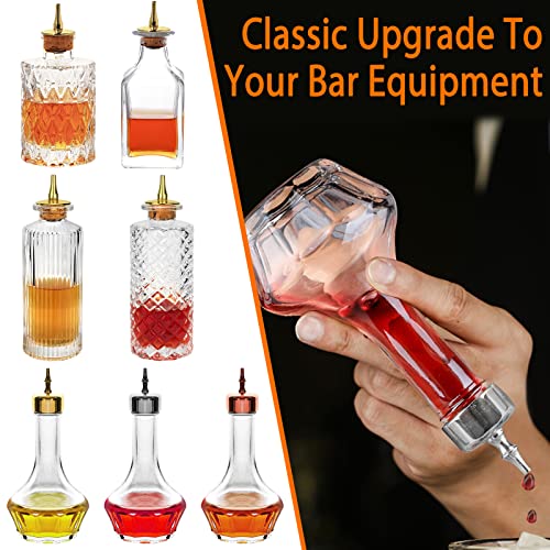 Bitters Bottle - Set of 7 Glass Dash Bottle Decorative Bottles with Dasher Top Perfect for Bartender Home Bar Cocktail