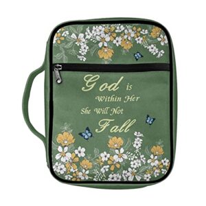dajingkj flowers bible covers for women large size bible case with pockets strap zipper bookcover carrying organizer church bag tote bible accessories with handle