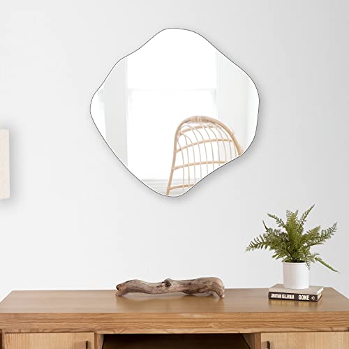 BOMINICA Asymmetrical Wall Mirror Frameless Irregular Accent Mirror for Living Room Entryway Bedroom, 20" x 20"