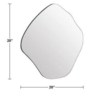 BOMINICA Asymmetrical Wall Mirror Frameless Irregular Accent Mirror for Living Room Entryway Bedroom, 20" x 20"