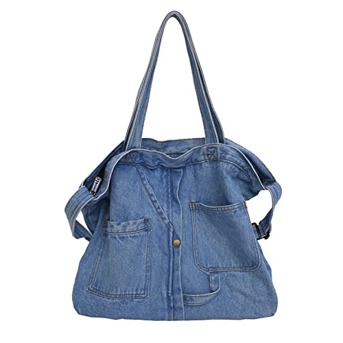 Yohora Shoulder Bag for Women Denim Crossbody Hobo Bag Casual Lightweight Handbag for Work Travel