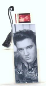 elvis presley collectible movie film cell & classic b&w close-up photo print bookmark w/tassle 6″x2″