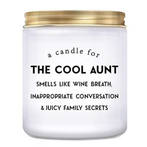 aunt gifts from niece, nephew- birthday gifts for aunt, best aunt ever gifts, funny cool aunt gift, lavender scented candles (7oz)